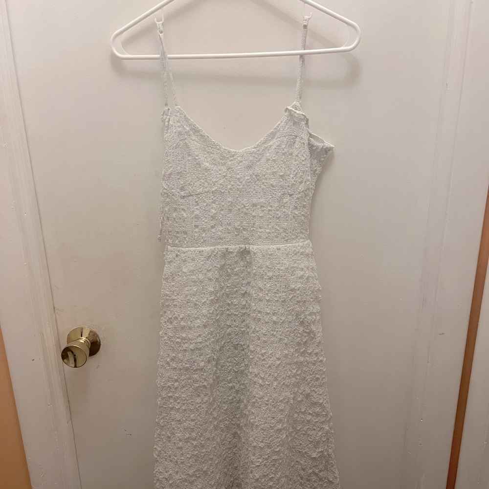 H&M White Picnic Midi Dress